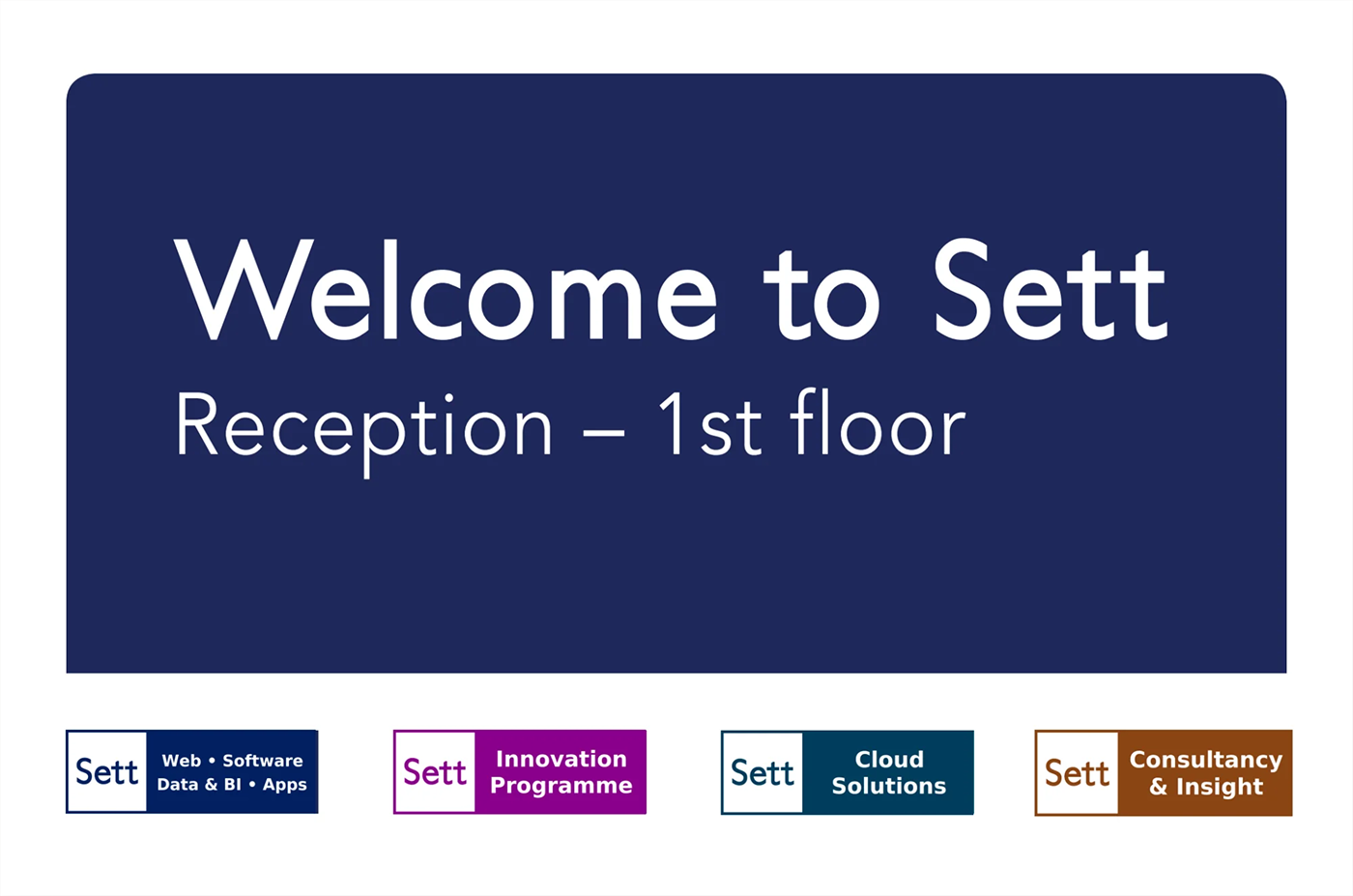 Welcome to Sett sign